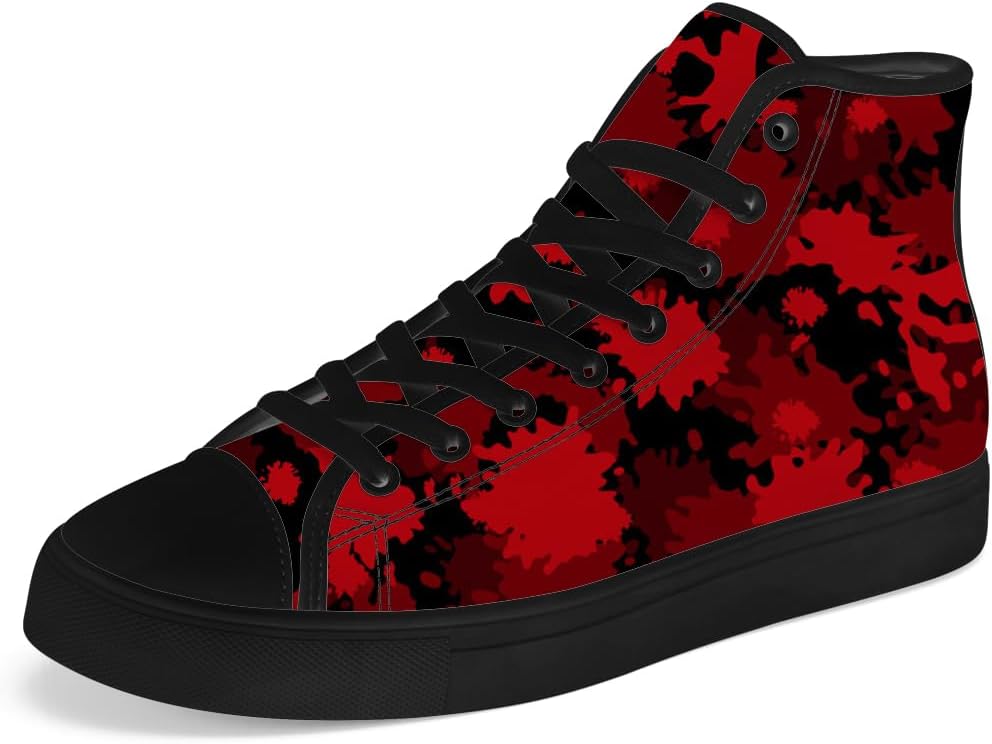 

Кеды Chebing для мужчин и женщин, высокие с тканевым верхом, кроваво-красные, на шнуровке, повседневные