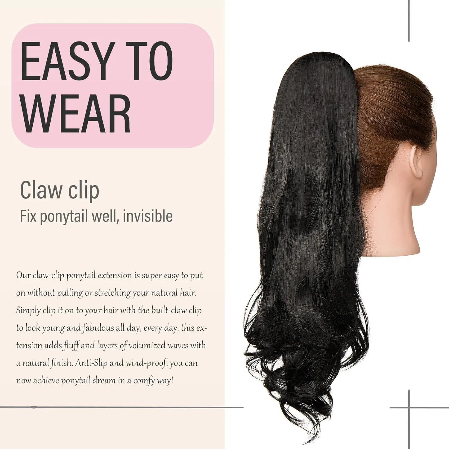 Накладной хвост «Ponytail Hairpiece Braid Extension» с заколкой, 45 см Dcbaboo — фото 4