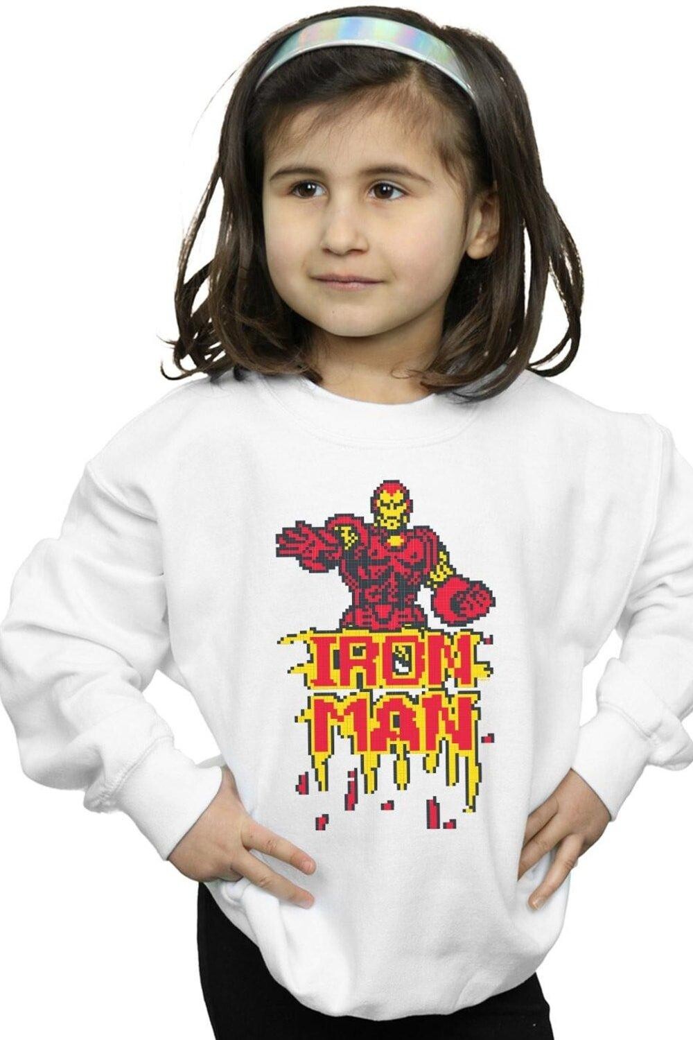 

Толстовка с пикселями Iron Man Marvel, белый
