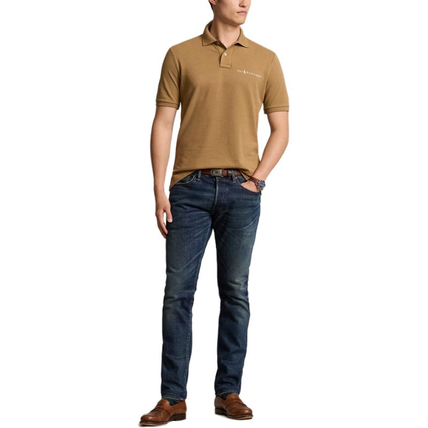 Polo Ralph Lauren Футболка-поло SS24 мужская коричневая желтая — фото 4