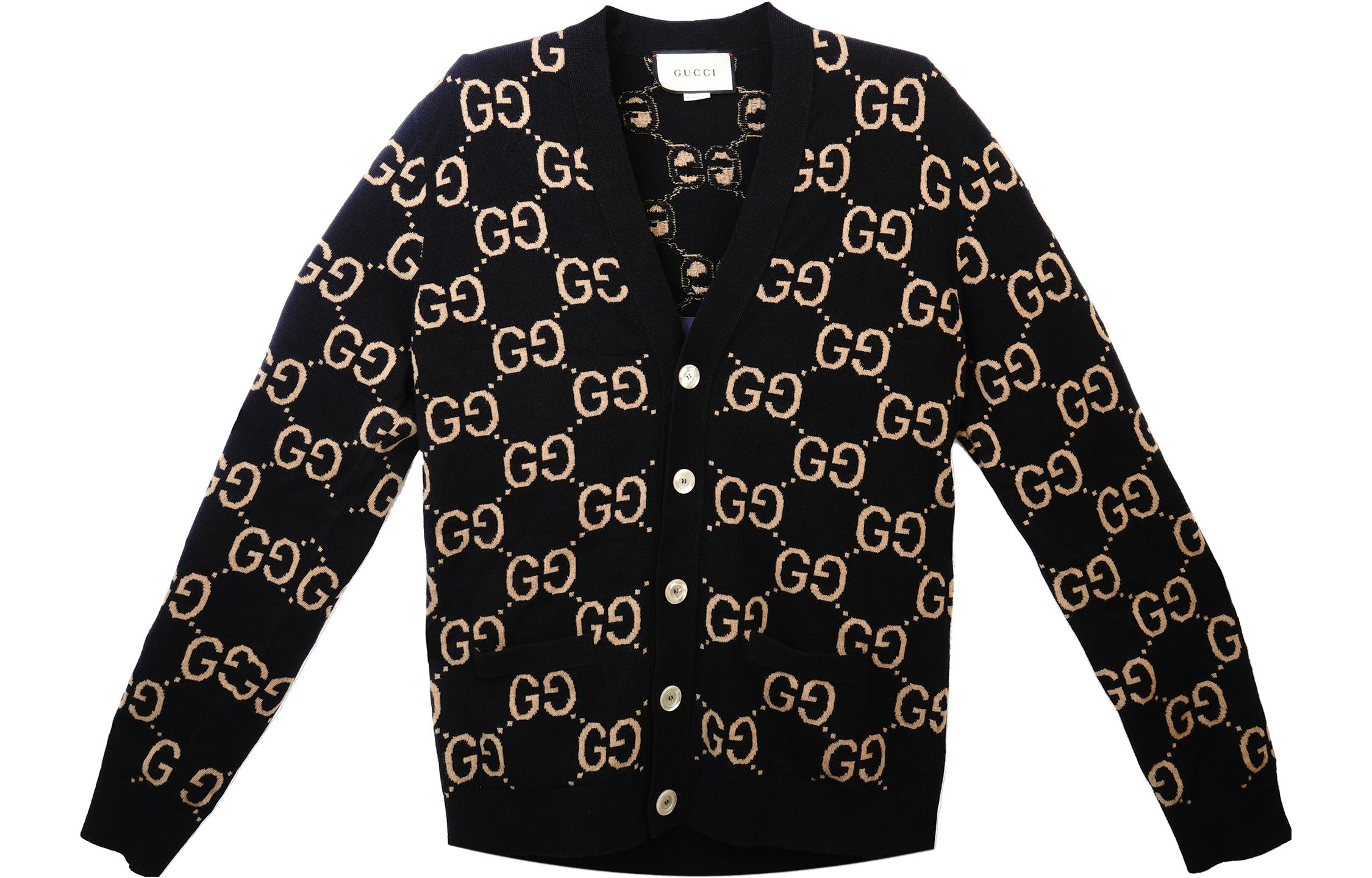 

Джаккардовый кардиган на пуговицах GUCCI, черный