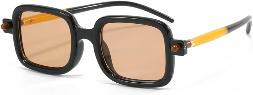 

Солнцезащитные очки с заклепками UV400 в стиле панк для женщин и мужчин, для бега на открытом воздухе и занятий спортом, для путешествий UYPTK, Black Champagne