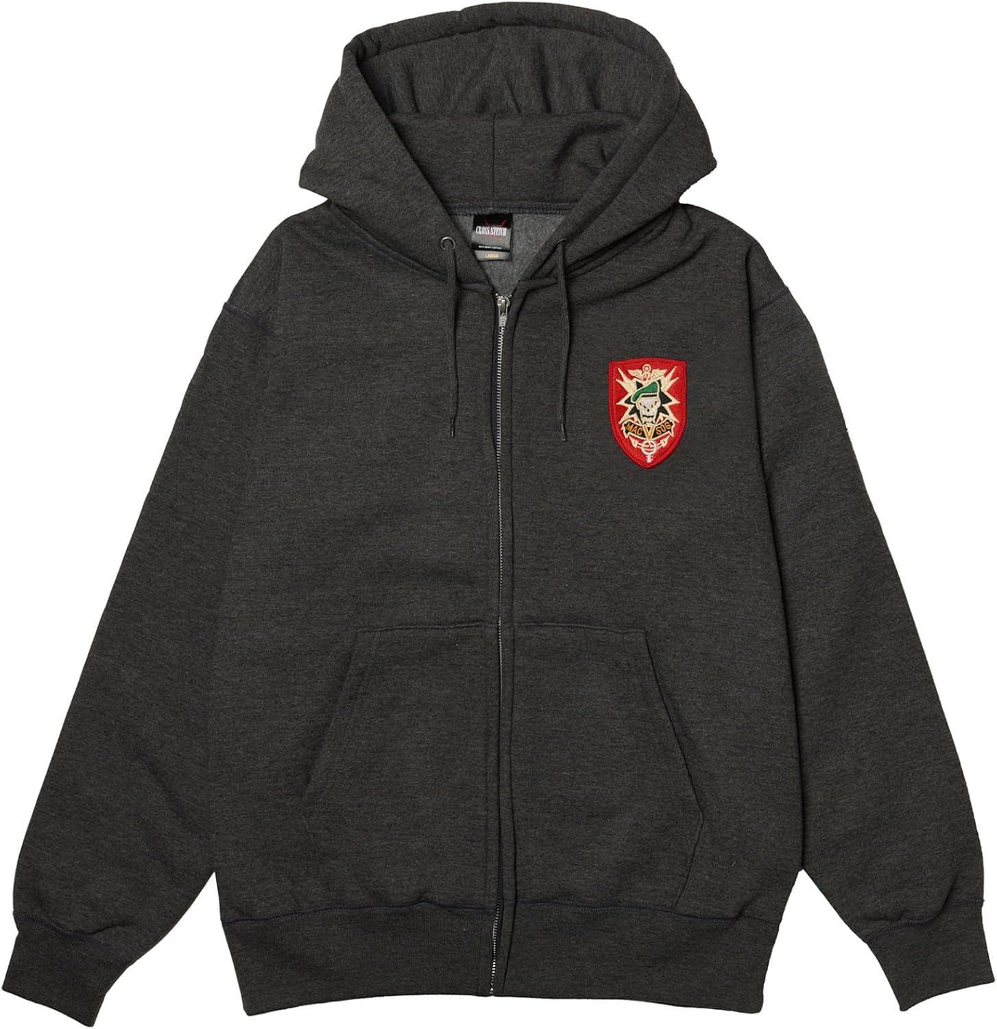 

Толстовка с капюшоном в стиле F, нашивка с гербом армии США, флисовая подкладка, толстовка на молнии, цвет угольно-серый F-Style