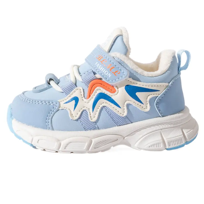 

Нескользящие теплые низкие туфли для малышей. Для младенцев и малышей. Bradmiller, синий