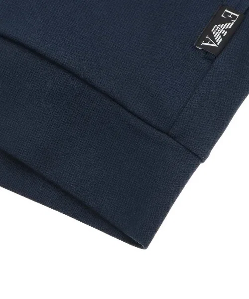 Толстовка-худи на молнии Emporio Armani из полиэстера, тёмно-синяя — фото 4