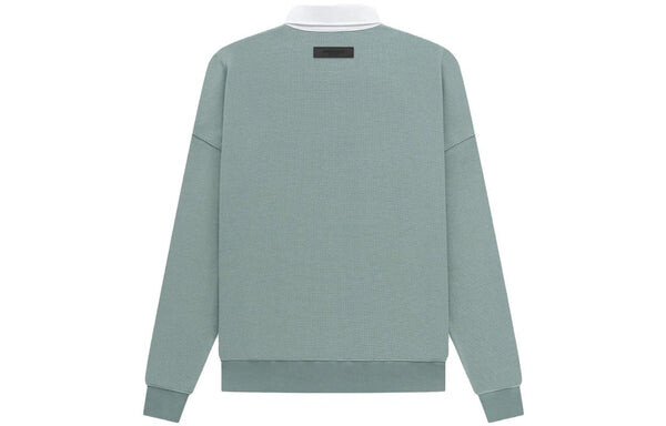 Рубашка ss23 waffle long sleeve polo shirt 'sycamore' Fear Of God Essentials, синий — фото 3