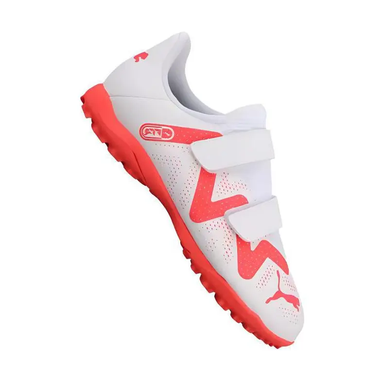 Низкие детские футбольные бутсы бело-красные Kids' PUMA — фото 2
