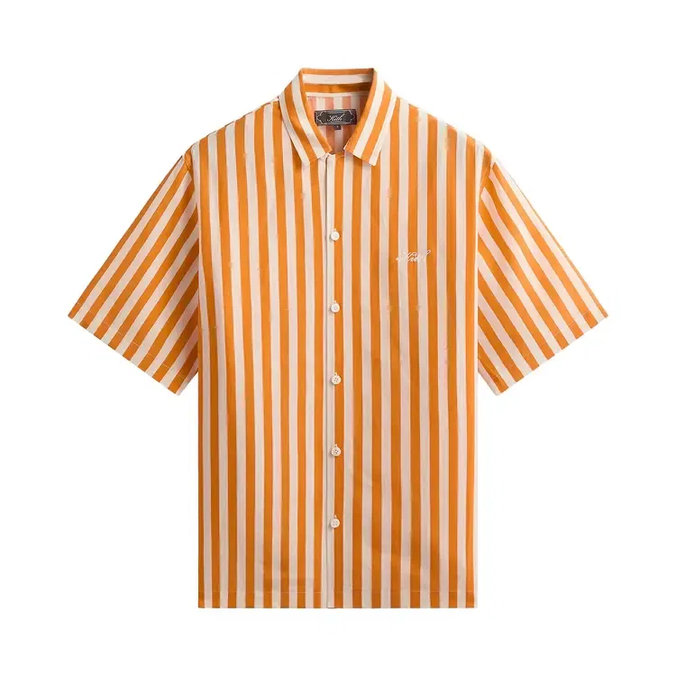 Полосатая рубашка Kith Striped Thompson Camp Collar Shirt, оранжевый