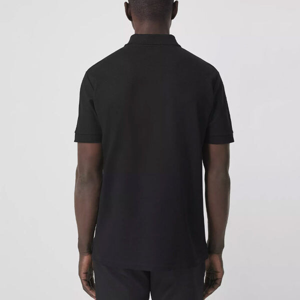 Футболка Burberry Men's Pattern Short Sleeve Polo Shirt черный, черный — фото 3