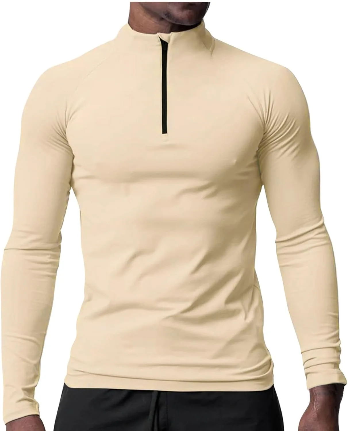 

Мужская футболка 1/4 Zip Long Sleeve Slim Fit Stretch