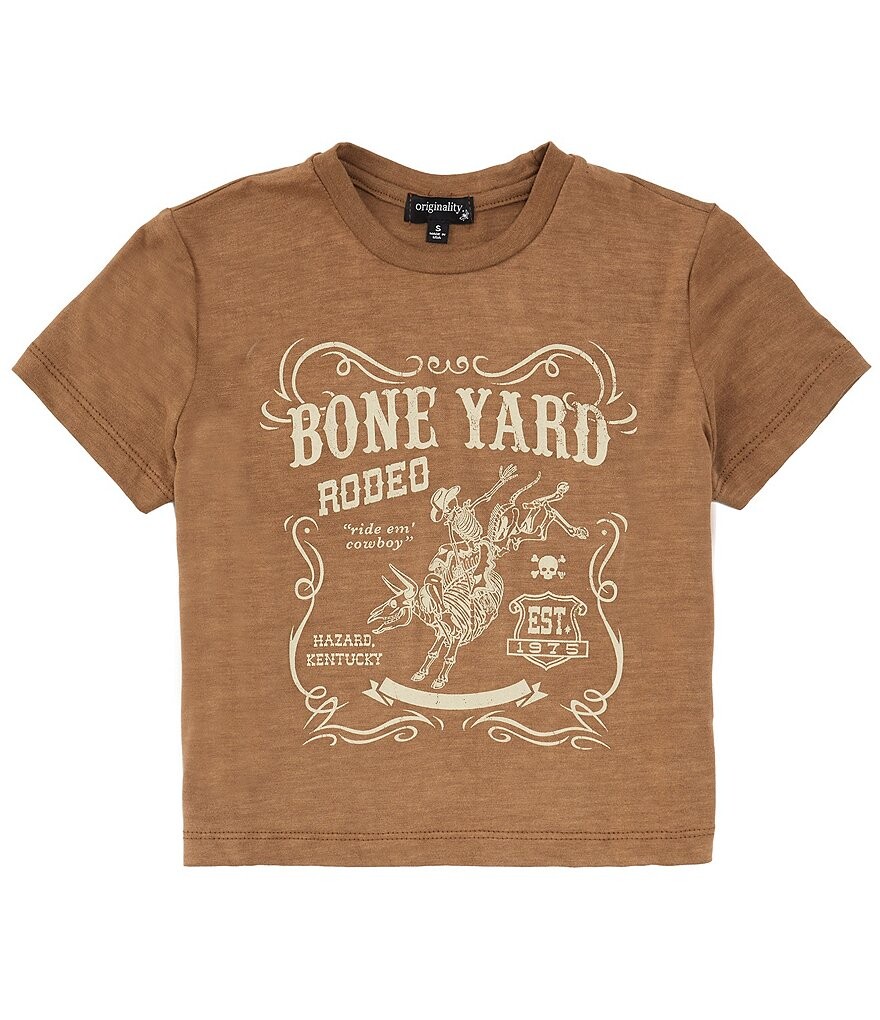 

Футболка Originality Big Girls 7–16 с короткими рукавами Bone Yard Rodeo, коричневый
