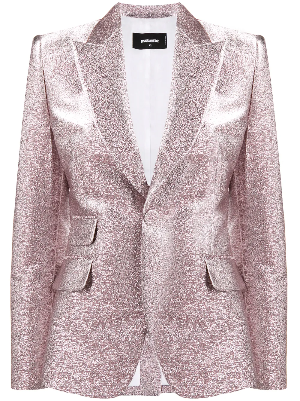 

Однобортный блейзер с блестками DSQUARED2, розовый