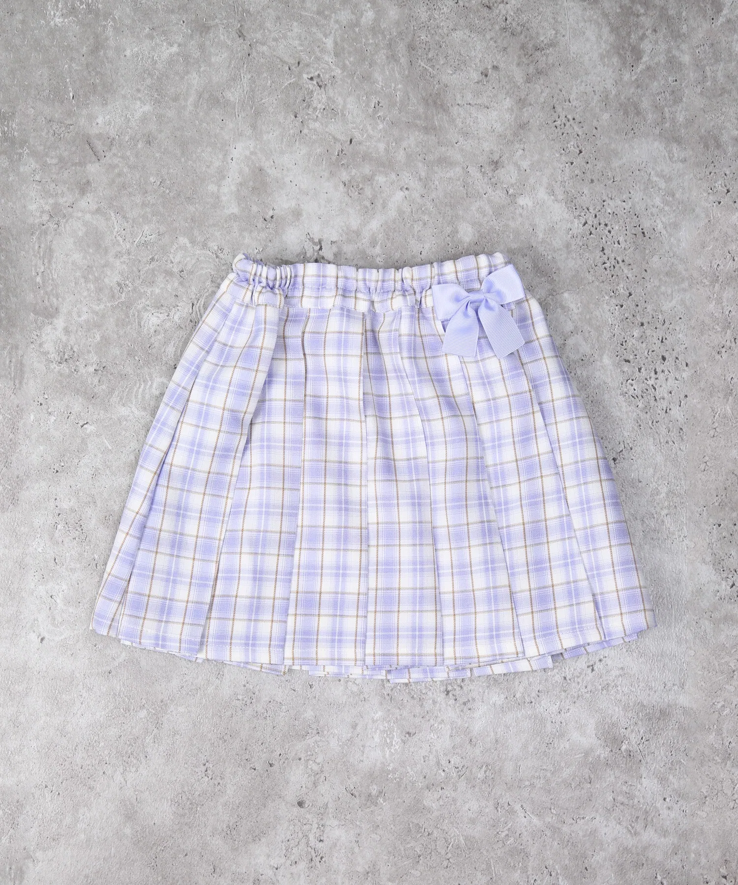 Детская юбка плиссе AIMABLE с бантом лавандовая