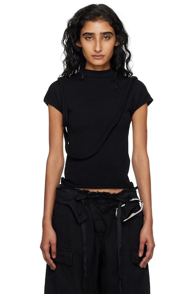 

Футболка из деконструированного трикотажа Ottolinger, черный