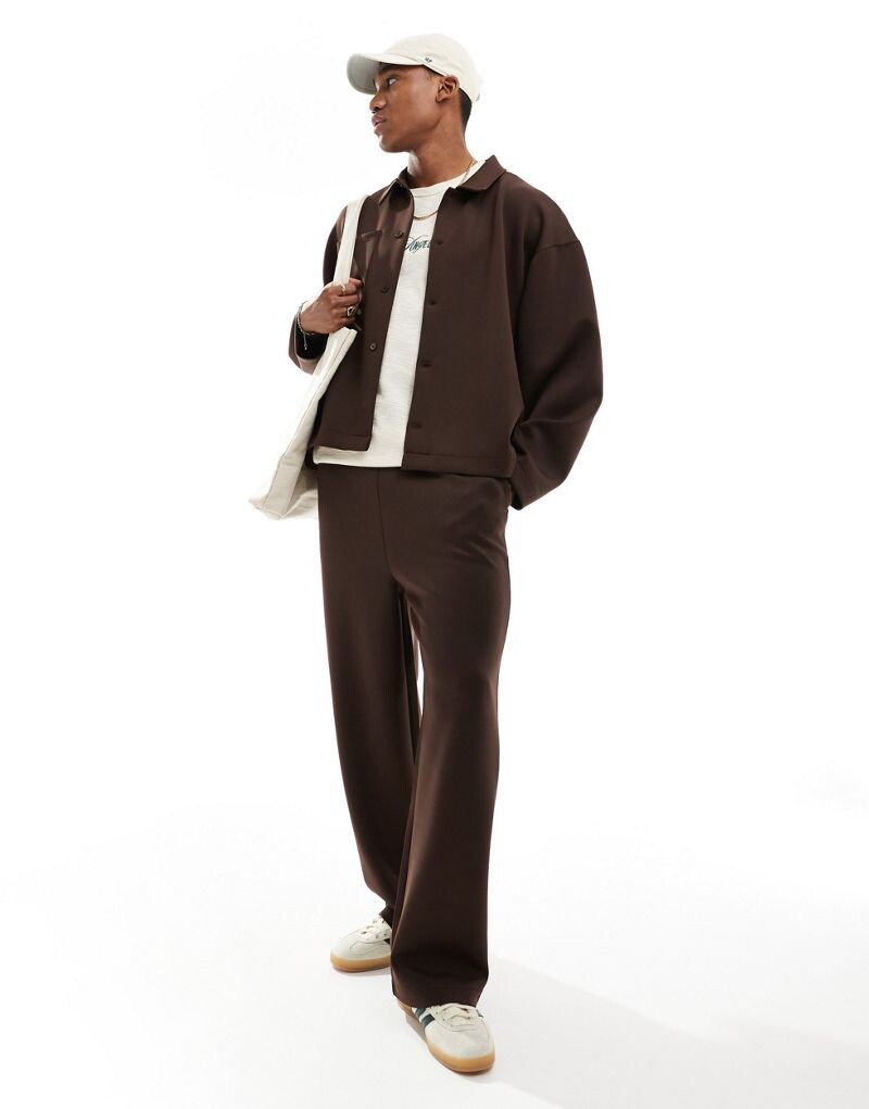 

Коричневая куртка-рубашка на пуговицах ASOS DESIGN