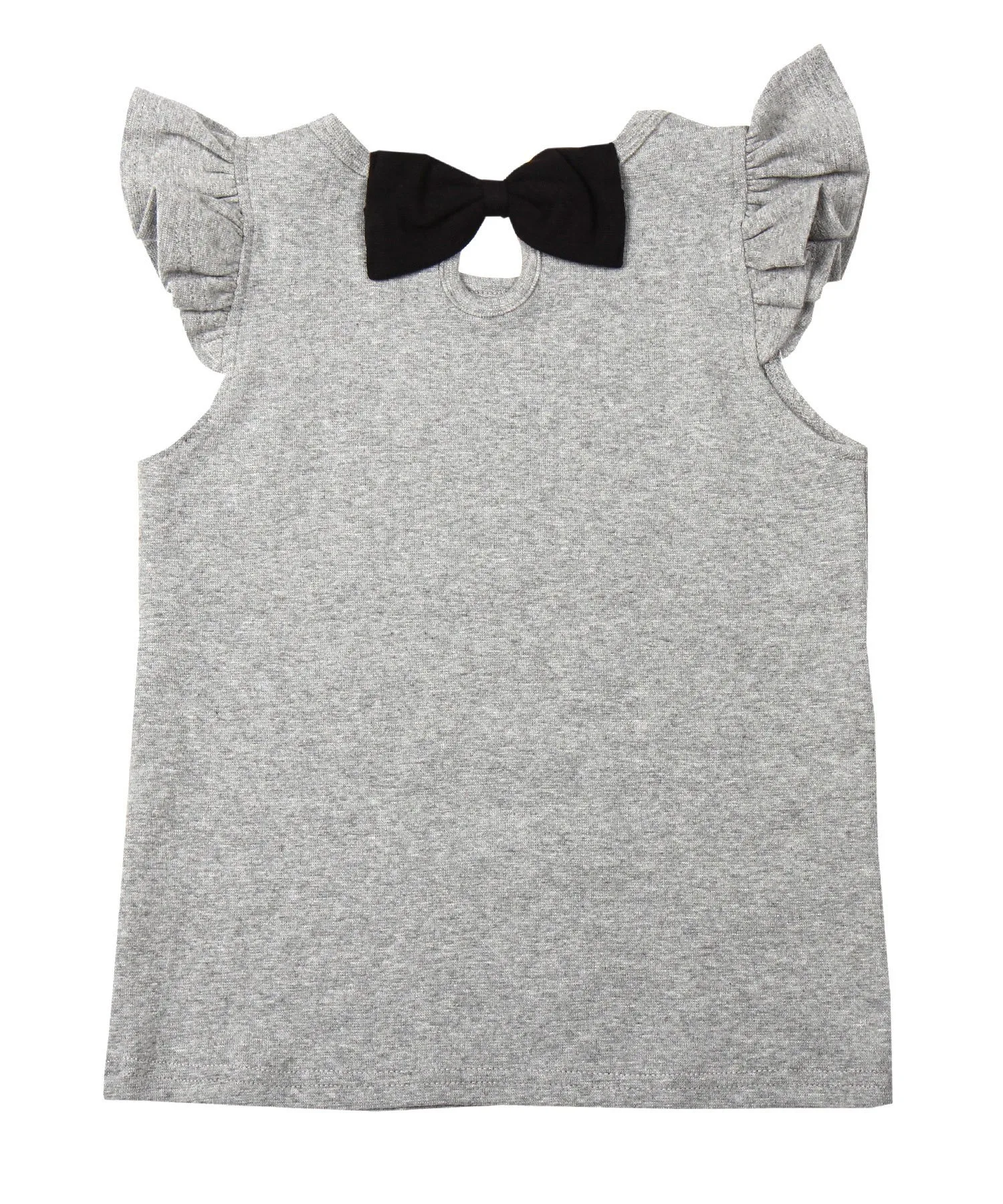 Топ в морском стиле с лентами и оборками, для девочек, Bee Bee, Sleeveless grey with ribbon at back — фото 3