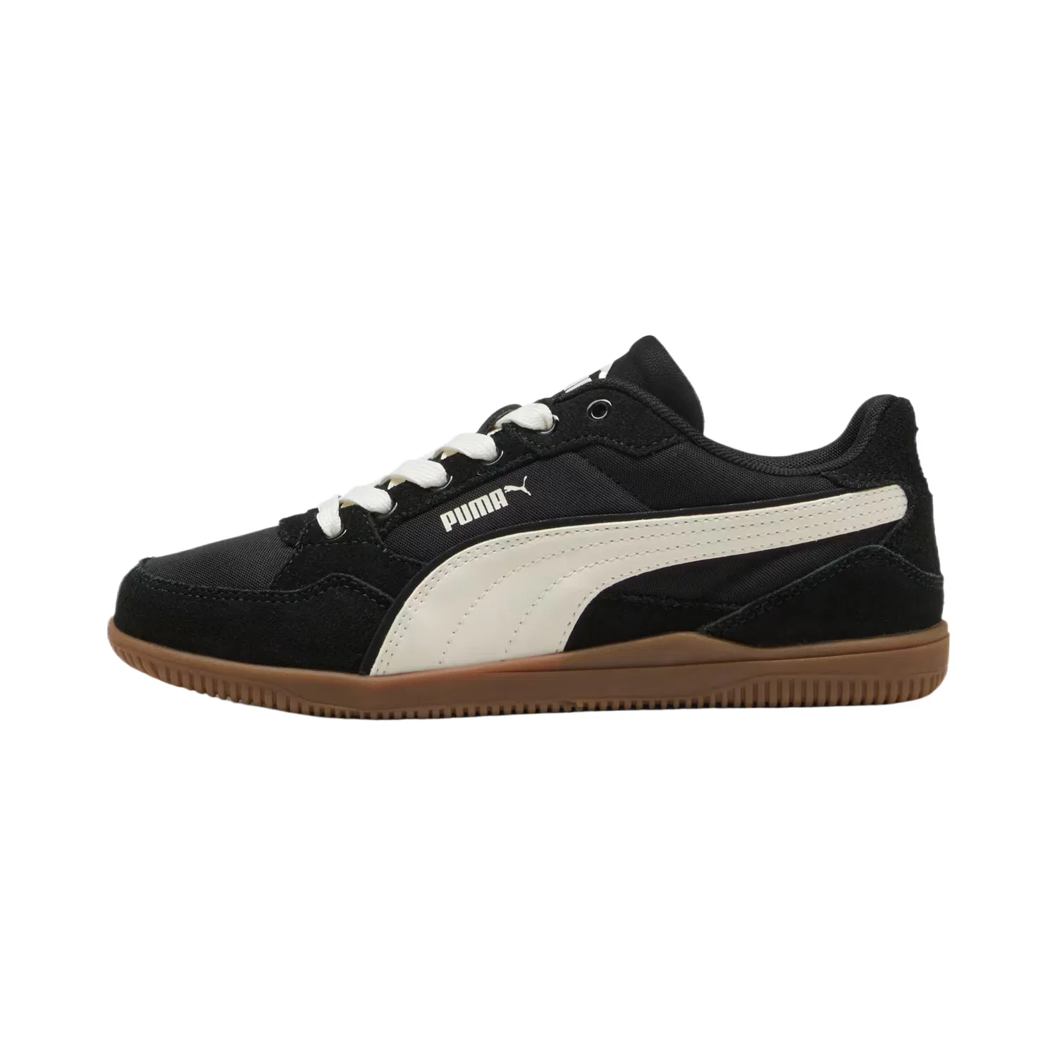 Кроссовки теннисные из кожи и сетки PUMA Black-Warm White