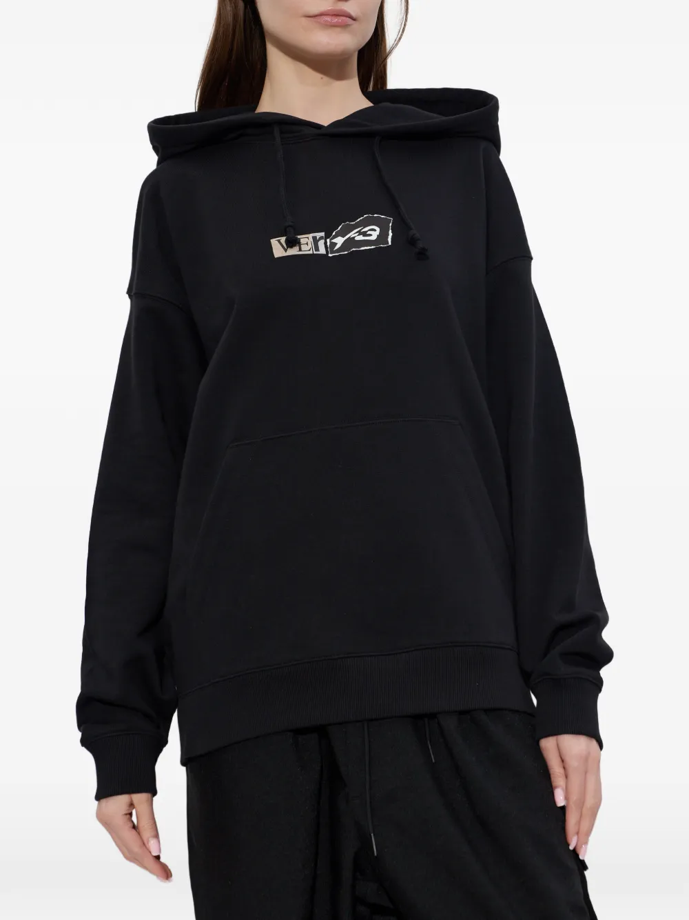 Худи с графичным принтом Y-3, черный — фото 3