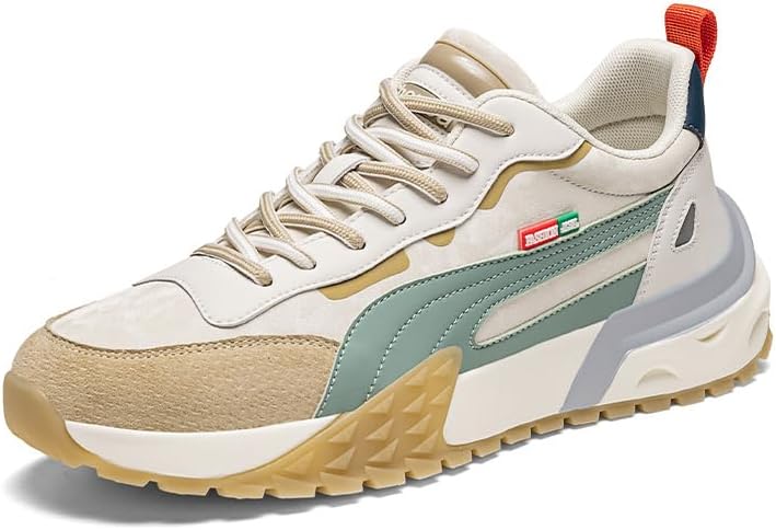 

Мужские легкие дышащие кроссовки для активного отдыха на улице, из натуральной кожи, и стильные повседневные спортивные туфли «для папы» Meixi Mobile, бежевый