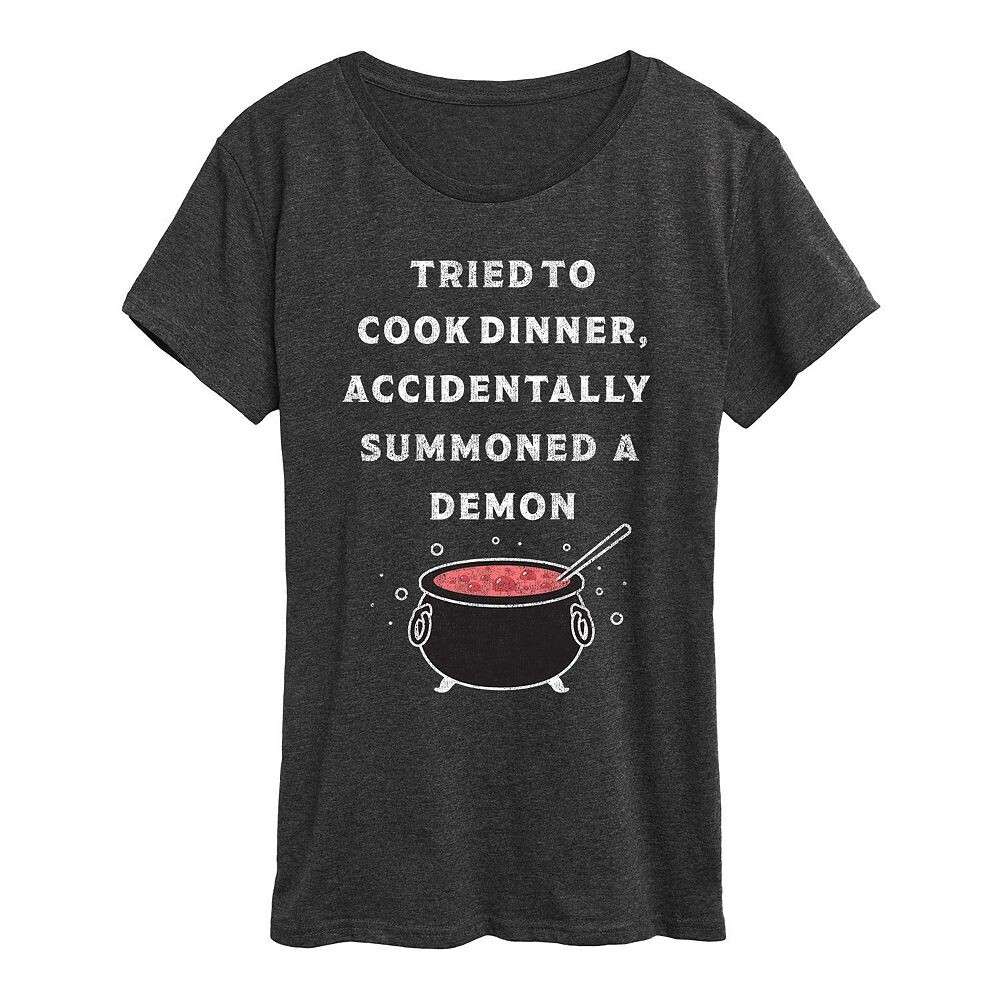 

Женская футболка с рисунком Cook Summon Demon Licensed Character, цвет Charcoal Gray