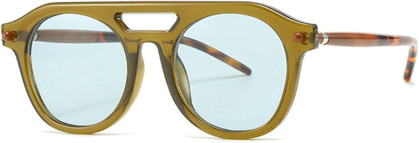 

Хелена Ретро Винтажные Двухлучевые Пилотские Солнцезащитные Очки Женские Модные Круглые Стильные Солнцезащитные Очки UV400 для активного отдыха в стиле панк S65 helena, Green