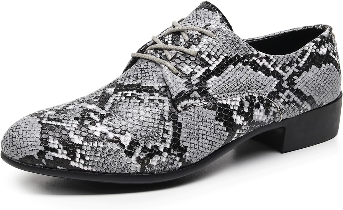 

Мужские оксфорды из кожи с тиснением под змею с шнуровкой, черно-белые туфли Dacnakby