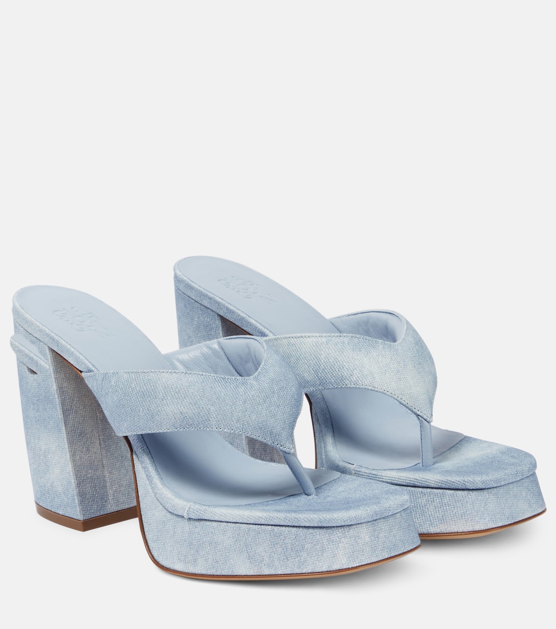 Сандалии-шлепанцы Gia 17 Uni из денима на платформе Gia Borghini, Denim