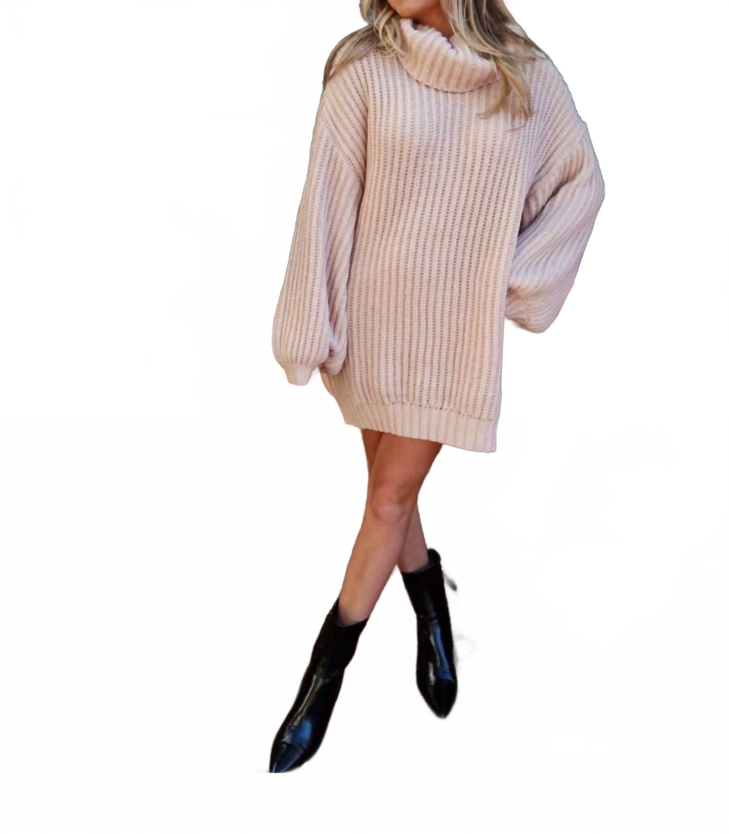 

PROMESA Уютное мини-платье-свитер Cozy Intentions кремового цвета