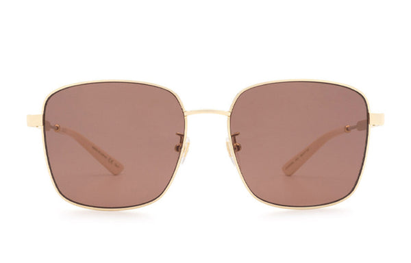 Солнцезащитные очки square frame metallic brown Gucci, мультиколор — фото 2