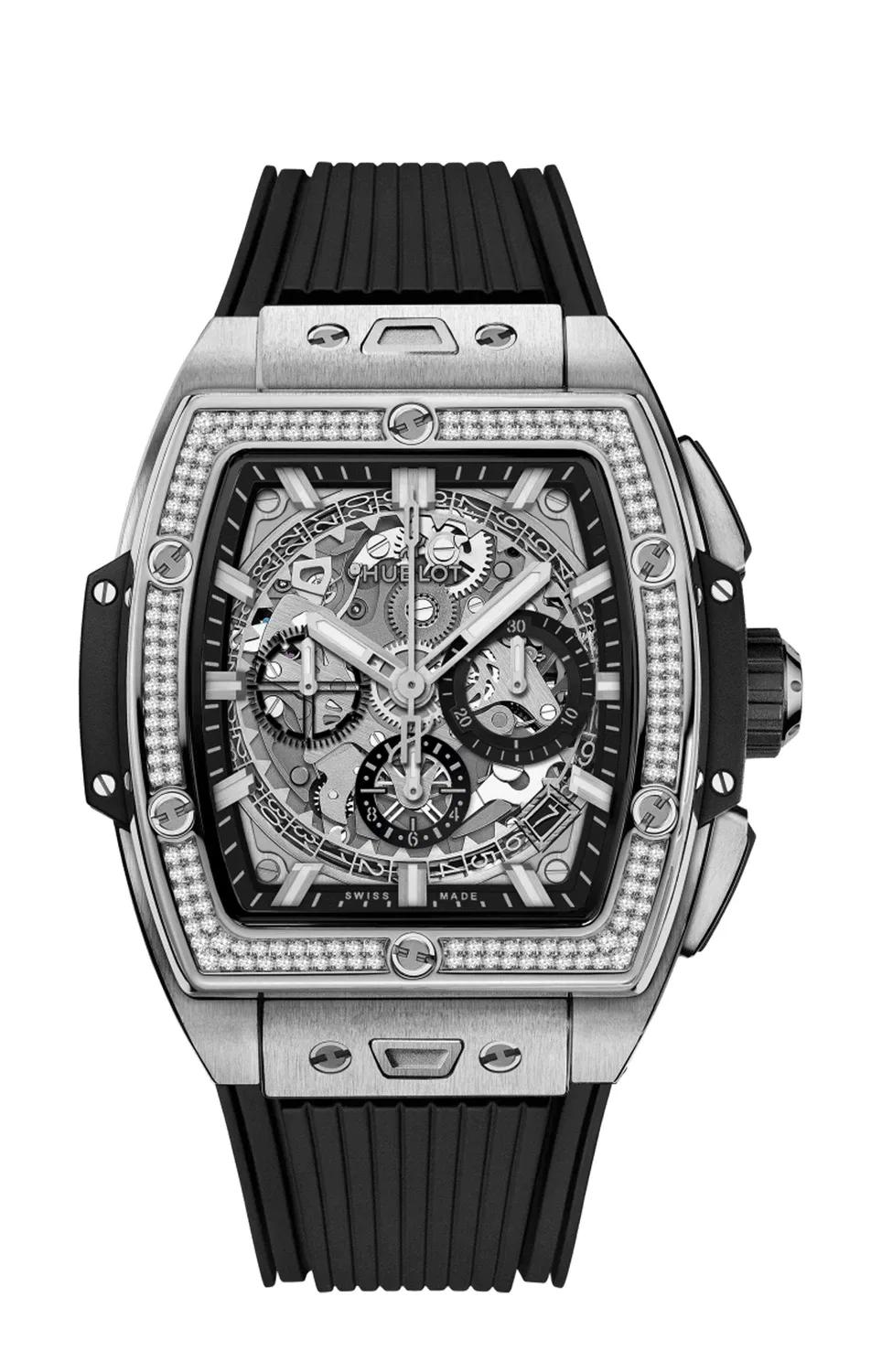 SPIRIT OF BIG BANG ТИТАН С БРИЛЛИАНТАМИ 42 ММ - 642.NX.0170.RX.1104 HUBLOT, черный
