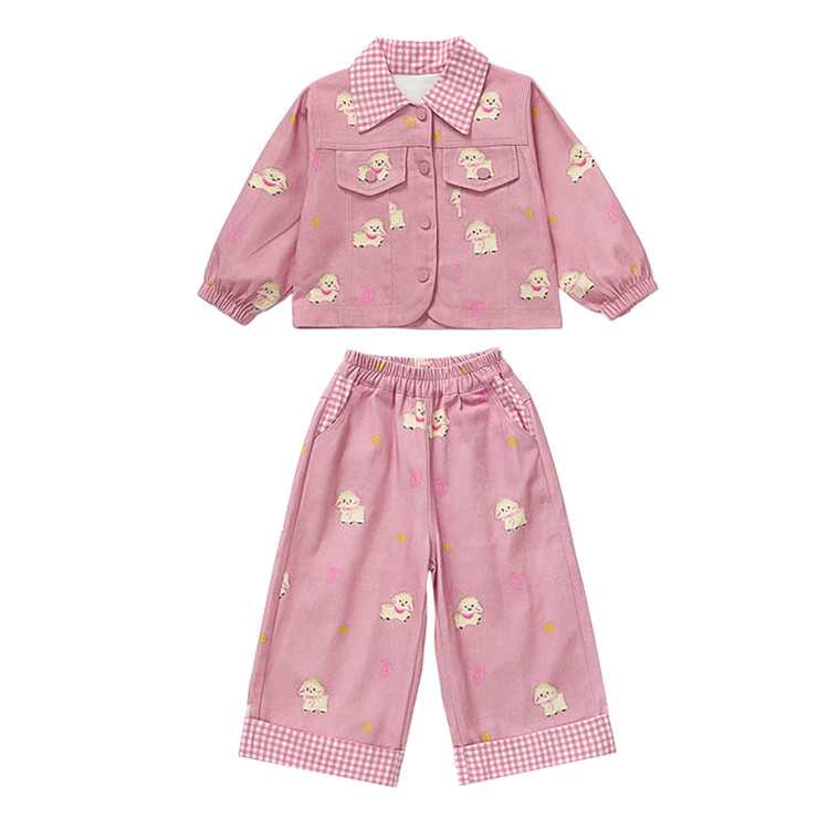 

Детский двухкомпонентный комплект с юбкой и лацканом средней длины PROTECTCAMEL, розовый