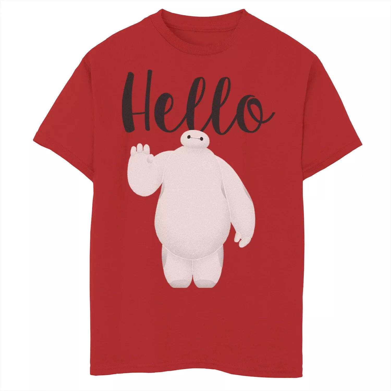 

Футболка Disney's Big Hero 6 для мальчиков 8–20 лет Baymax Wave Hello с рисунком Disney, красный