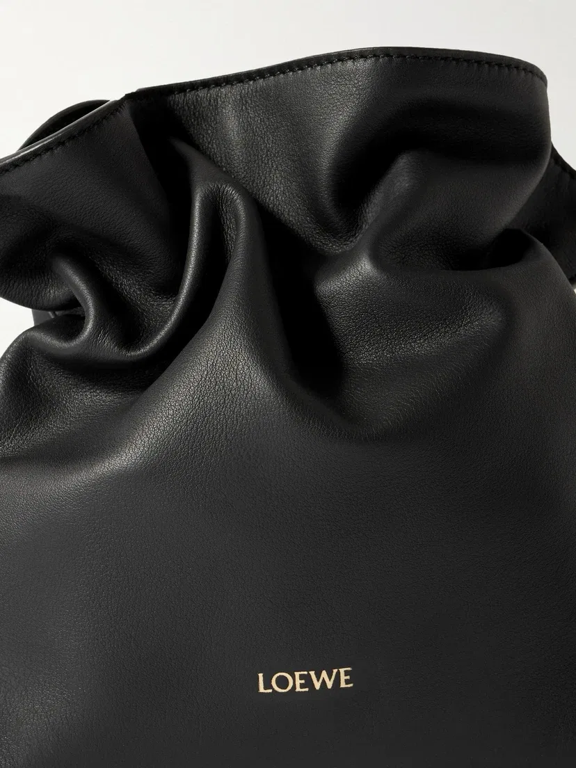 Кожаный клатч Flamenco mini с украшениями LOEWE, черный — фото 4