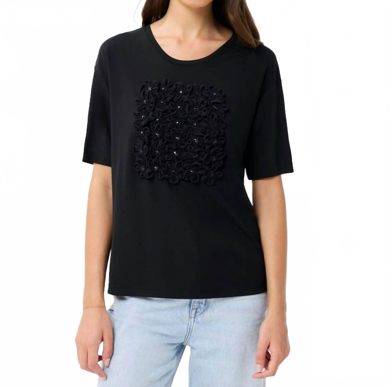 

Футболка Magda Flower Center черная Leo Ugo