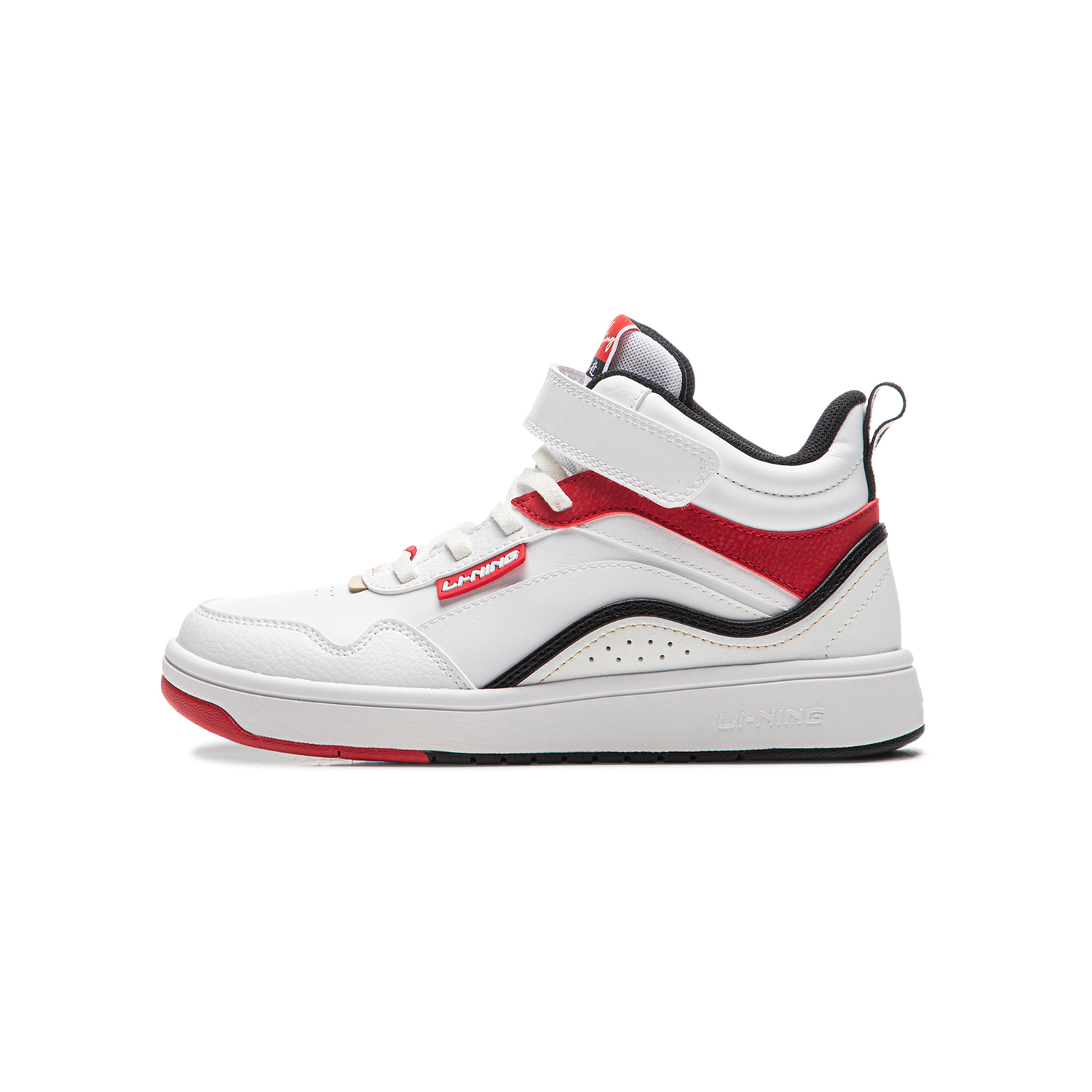 

LINING YOUNG Износостойкие детские кроссовки для скейтбординга Sports Life Collection, белые, красные, средней высоты