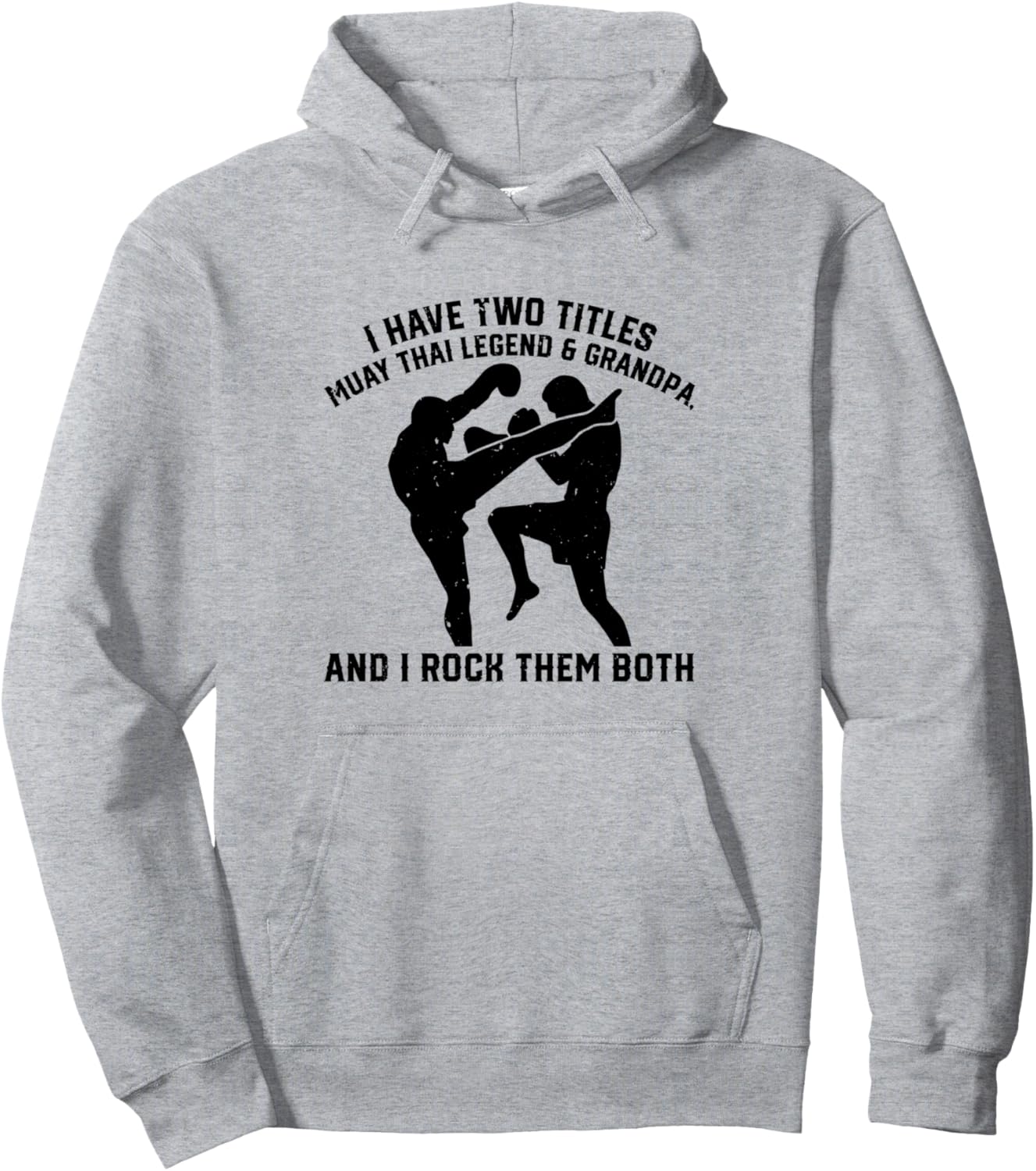 

Худи с надписью «Дедушка-маай-тай, боец муай-тай» Muay Thai Grandpa Muay Thai Boxing, серый