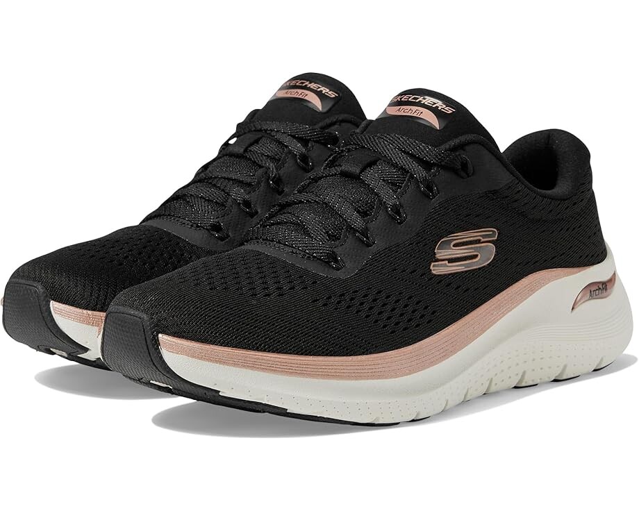 

Кроссовки SKECHERS Arch Fit 2.0-Glow The Distance, цвет Black Rose Gold