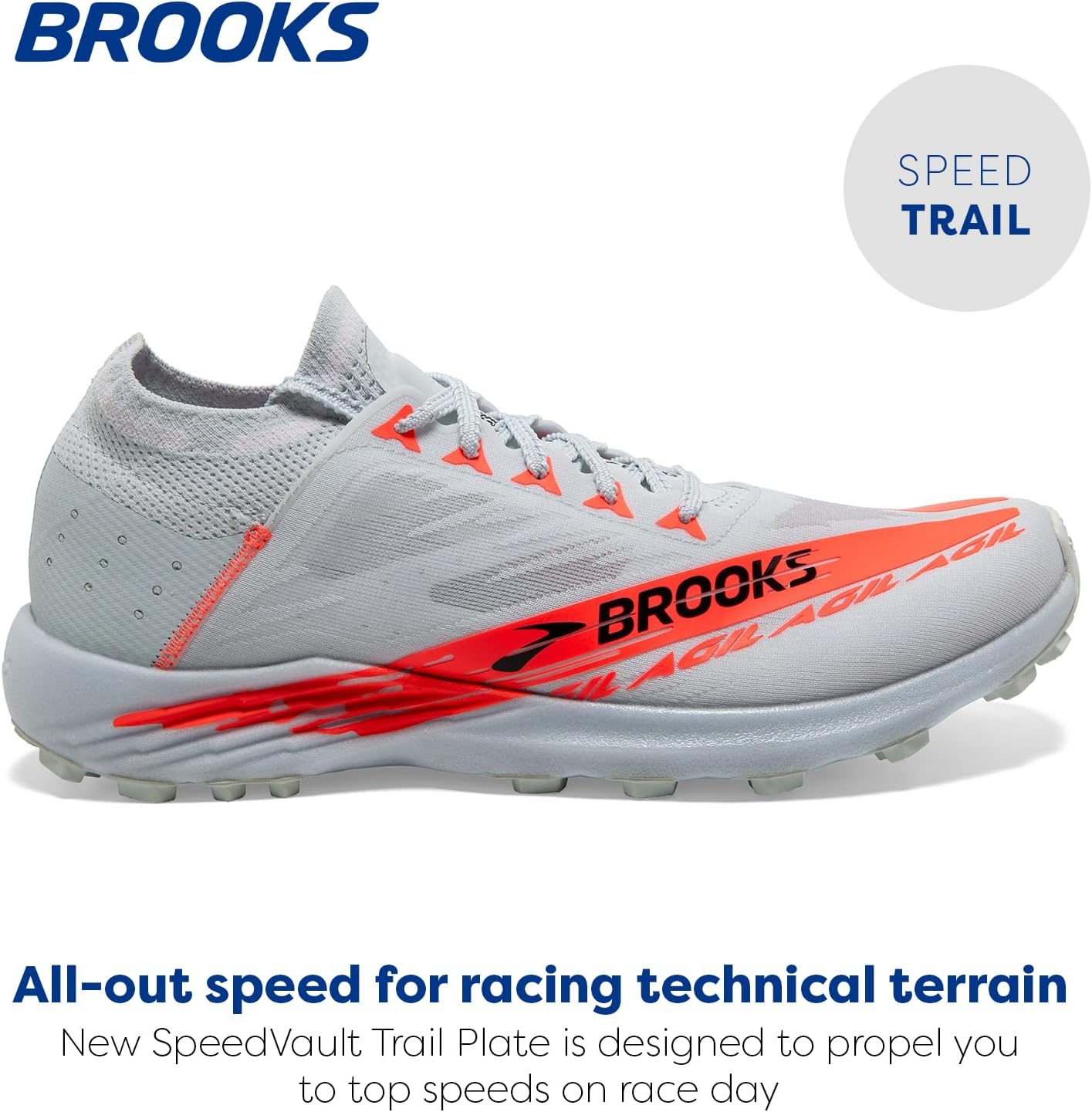 Кроссовки Brooks Unisex Catamount Agil для трейлраннинга для мужчин и женщин, синий/оранжевый — фото 2