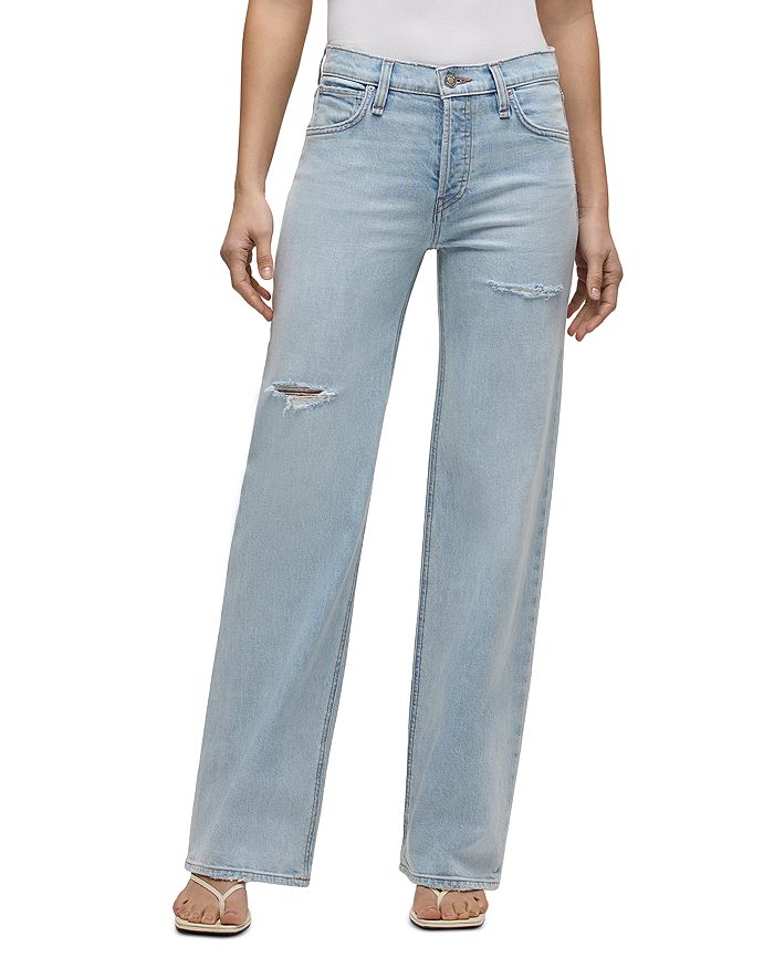 

Розовые джинсы с высокой посадкой и широкими штанинами Rosie High Rise Wide Leg в цвете Rearview Hudson, синий