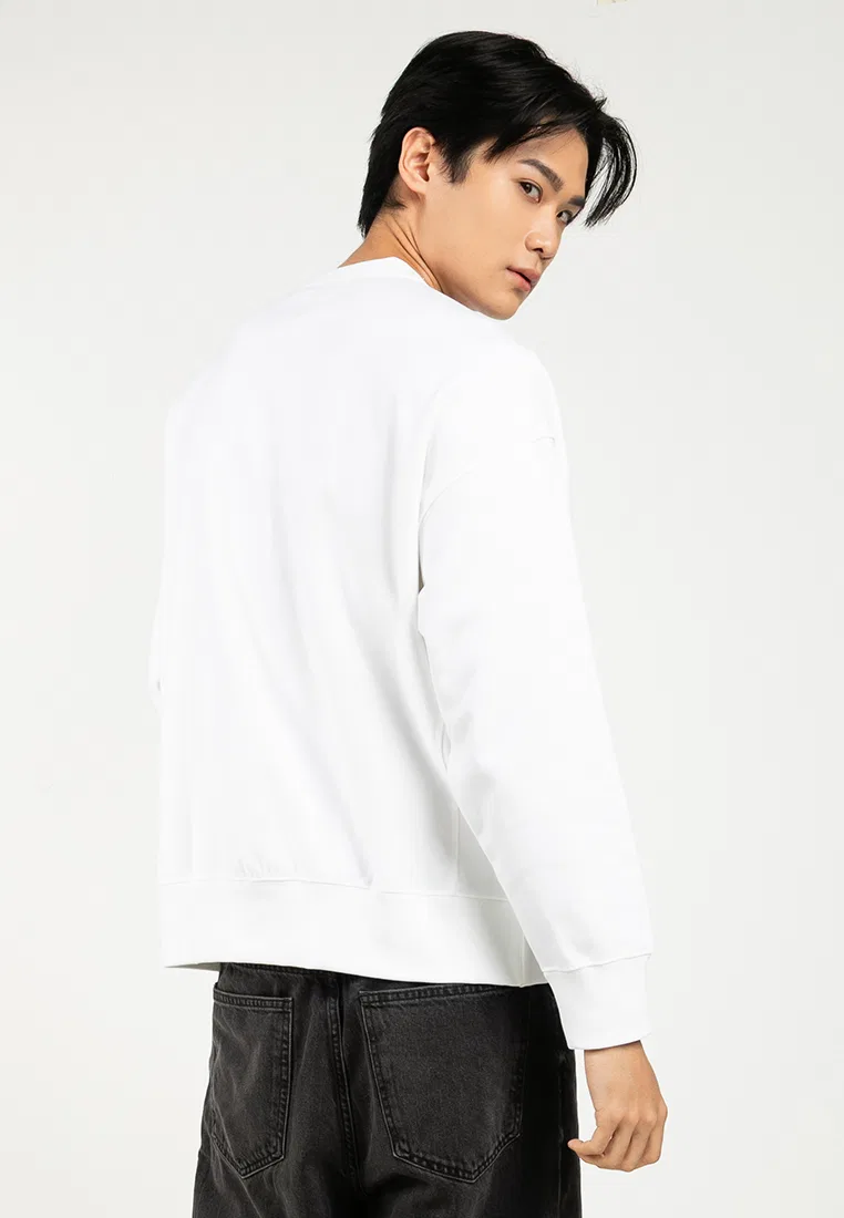 Свитшот с графическим принтом, Calvin Klein Jeans, ярко-белый — фото 2