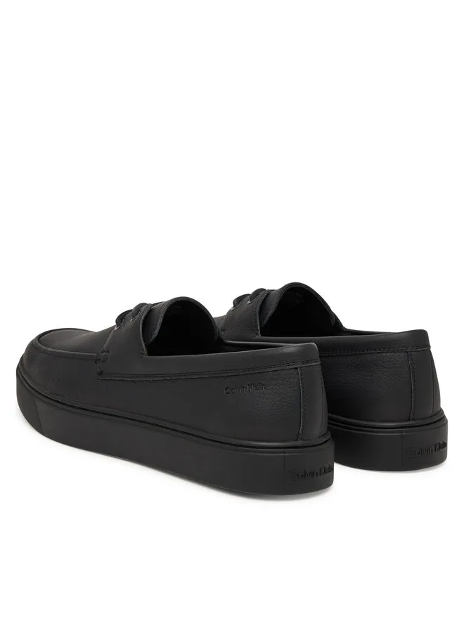 Calvin Klein Гибридные лодочные туфли Hybrid Clean Boat Shoe Lth HM0HM02233, черные — фото 3