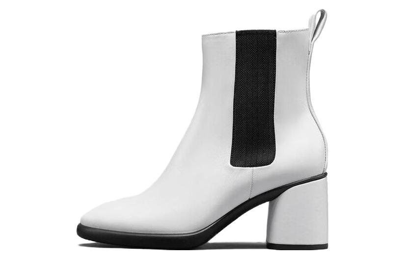 Короткие ботинки челси 7 см женские Ecco, White