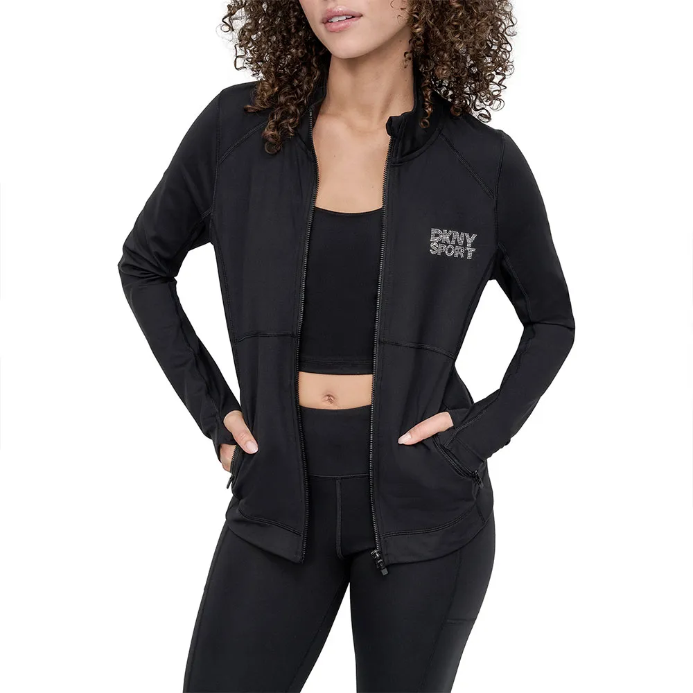 

Куртка DKNY Rhinestone Stacked Logo, черный