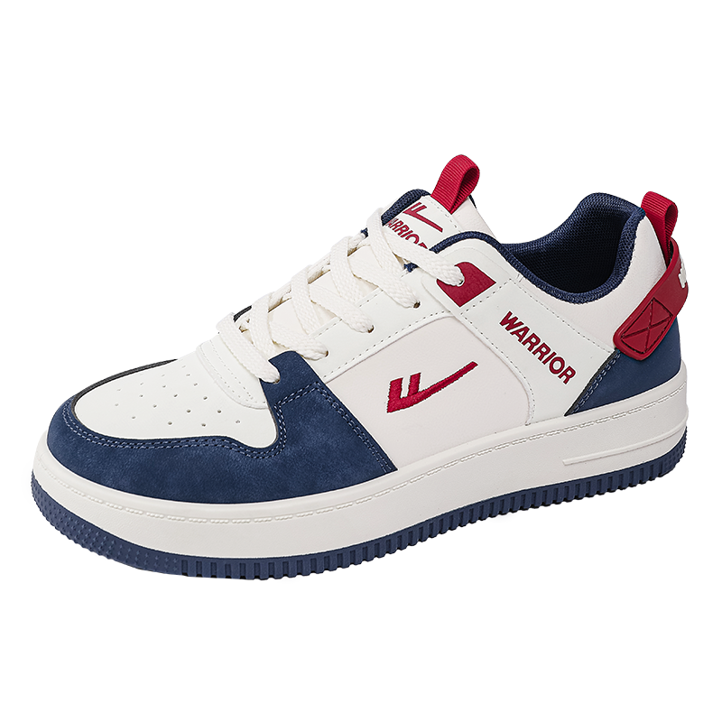 

Мужские кожаные белые кроссовки для скейтбординга Fashion Versatile WARRIOR, бежевый синий красный