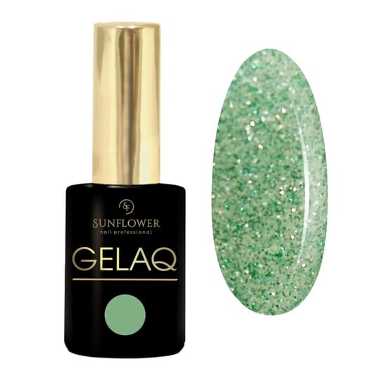 

УФ-гибридный лак - Пастельно-зеленый глиттер Gelaq, Glitter No. 183, SUNFLOWER