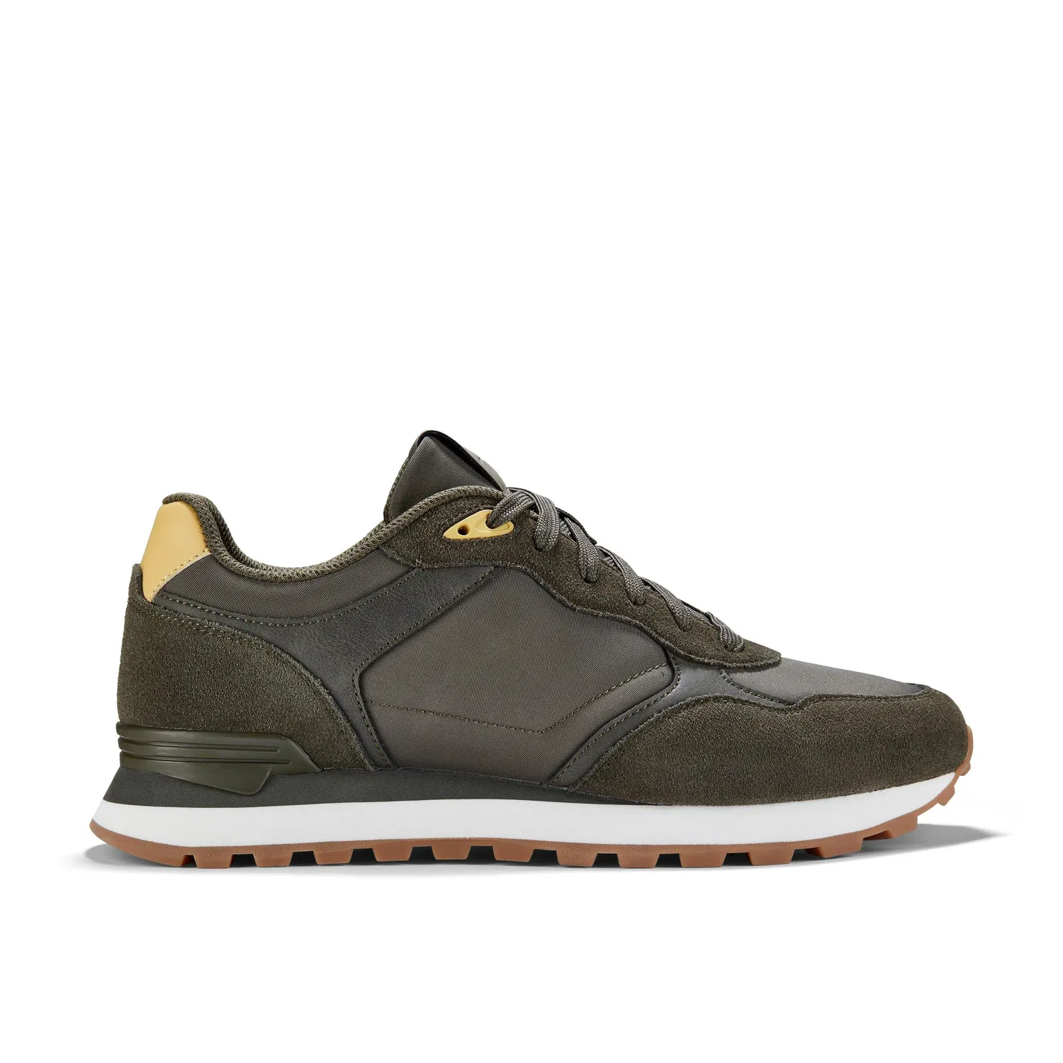 Кроссовки оливковые с замшей Clarks, зеленый