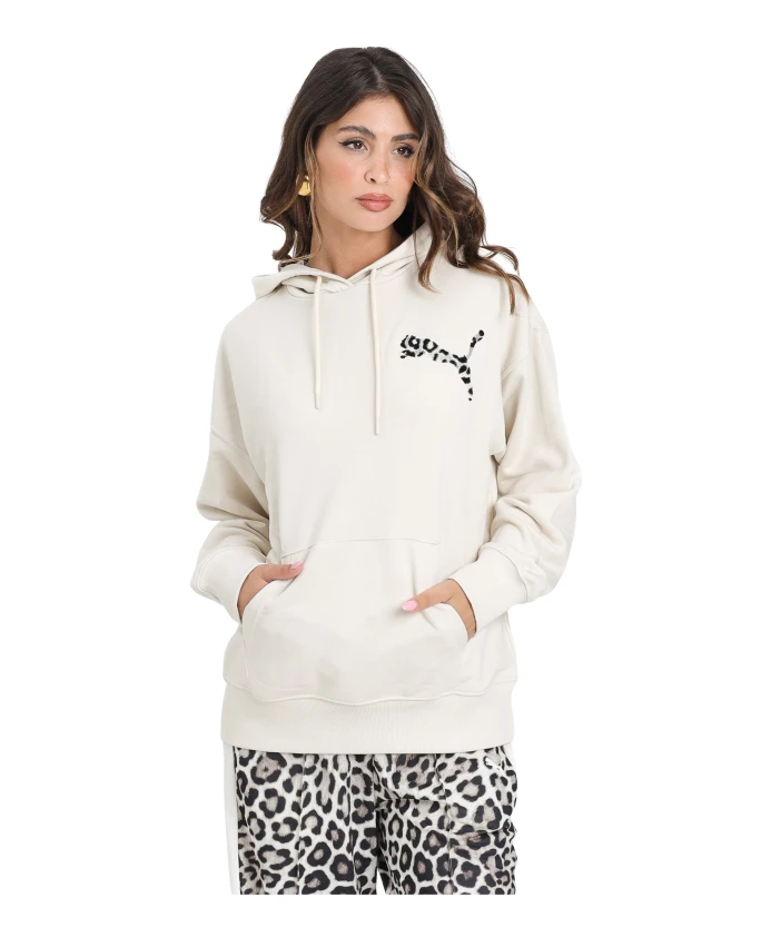 

Толстовка с леопардовым принтом, белый свитер Puma, белый