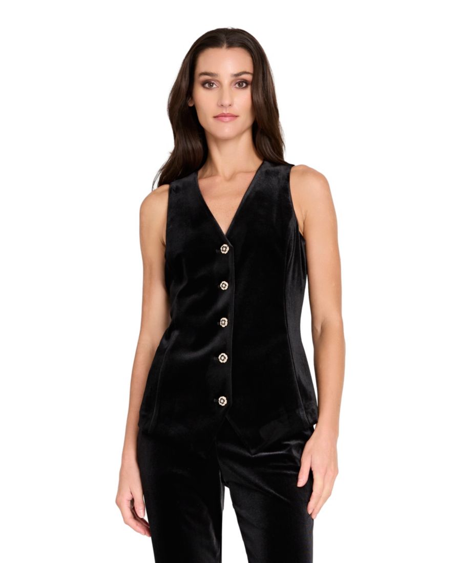

Женский жилет без воротника с пятью пуговицами Tahari ASL, Black