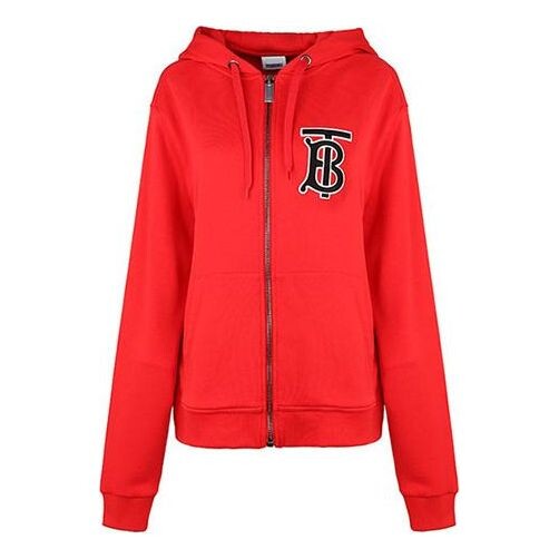 

Свитер alphabet printing zipper hoodie red Burberry, красный