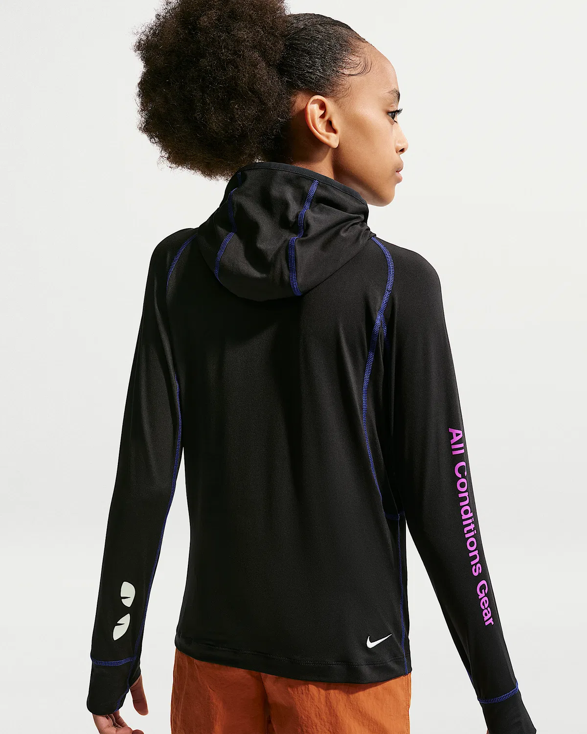 Детская удлиненная футболка с длинным рукавом Nike ACG UV, Black/Black/Summit White — фото 2